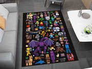 Pixelated Minecraft Characters Custom Rug – Gaming Decor for Fans, Gamer Carpet