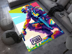 Vibrant PUBG Warrior Custom Rug – Battle Royale Gamer Room Decor, Gaming Room Carpet