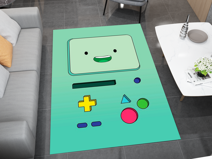 BMO Adventure Time Rug - Fun and Playful Gaming Console Design Cartoon Carpet