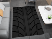 Wheel Car Rug, Racing Inspired Carpet, Garage Rug