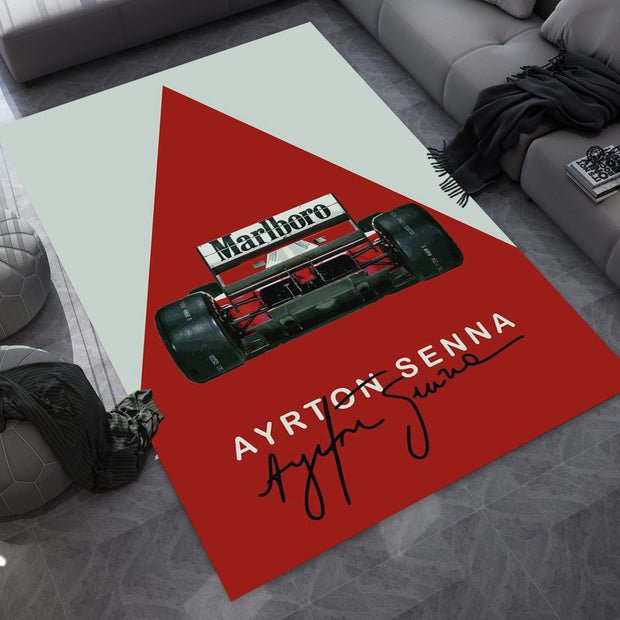 Ayrton Senna F1 Custom Rug – Formula 1 Icon Room Decor for Racing Fans, Garage Carpet