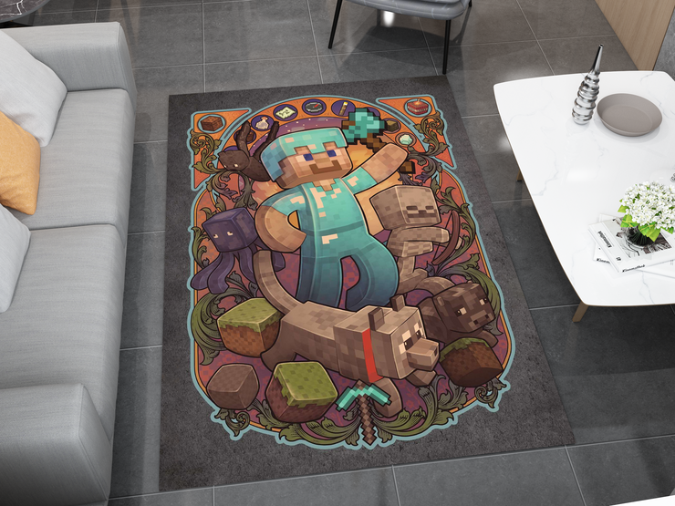 Minecraft-Themed Jack Rug – Cozy and Unique Gaming Decor, Gamer Carpet