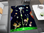 Rick and Morty Rug, Cartoon-Inspired Carpet, Portal Rick Rug, Geek Gift