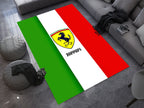 Ferrari Carbon Car Rug, Racing Inspired Italian Carpet, Garage Rug, Ferrari Decoration