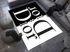 Dior-Inspired Black and White Rug – A Luxury Fashion Statement for Your Space