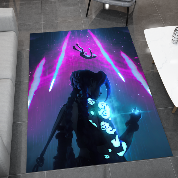 Arcane Jinx Rug, League of Legends Carpet, Gamer Rug Decoration