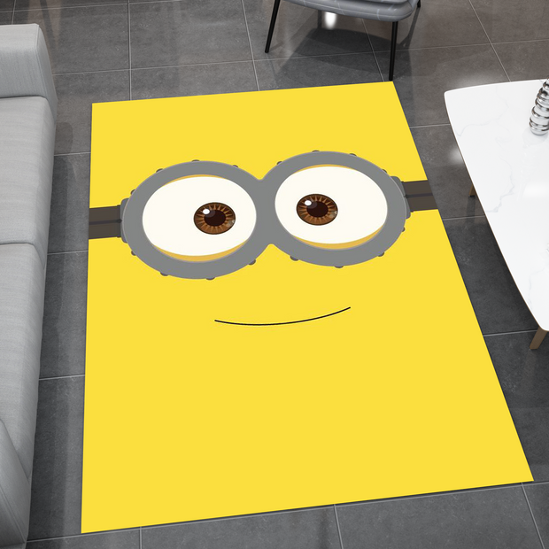 Minion Smile Rug, Cartoon-Inspired Carpet, Kids' Room Rug