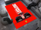 Race Car F1 Custom Rug – Charles Leclerc Formula 1 Icon Room Decor for Racing Fans, Garage Carpet