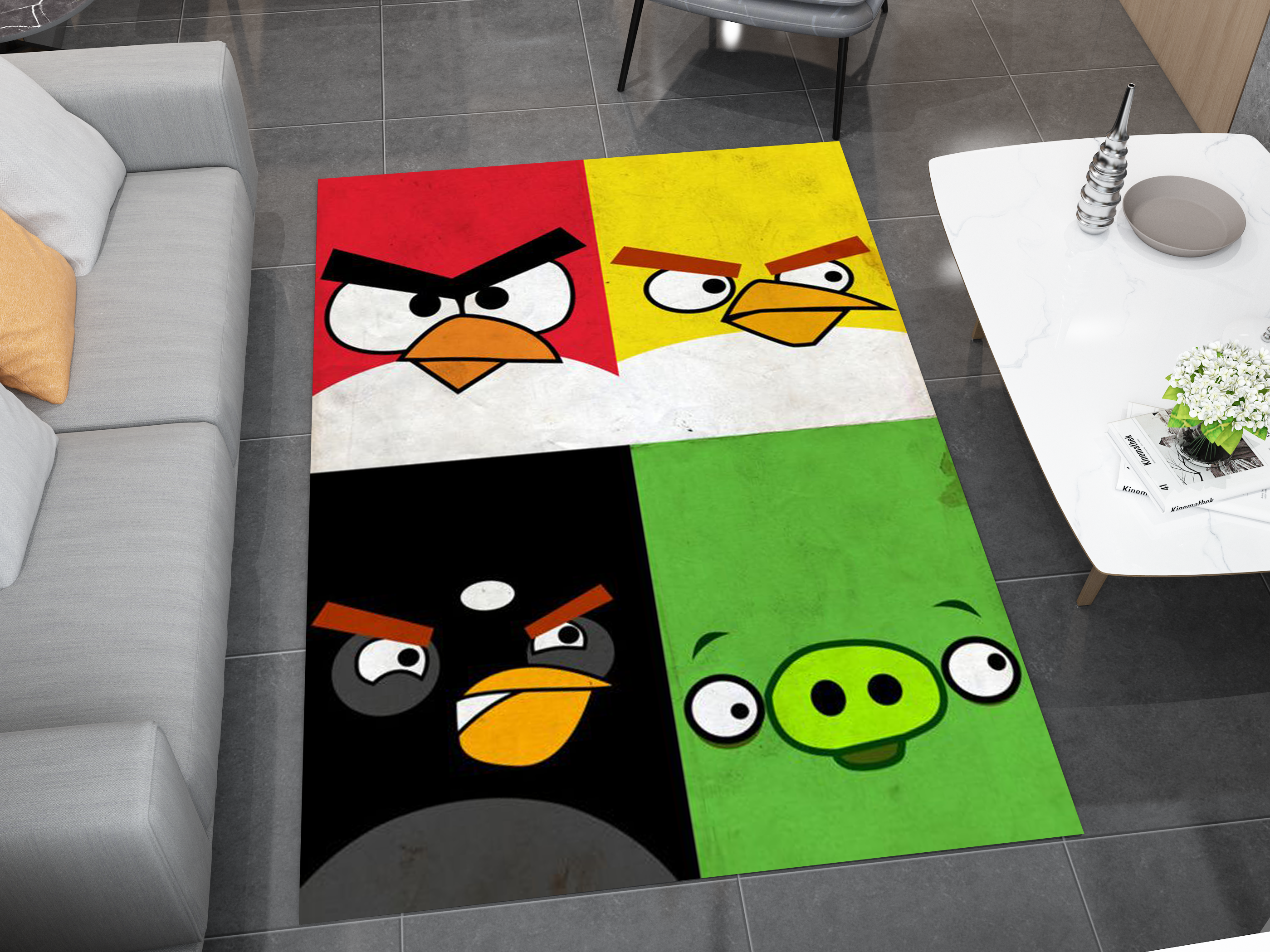Angry Birds Rug - Bold and Fun Character Design for Any Room, Game Carpet