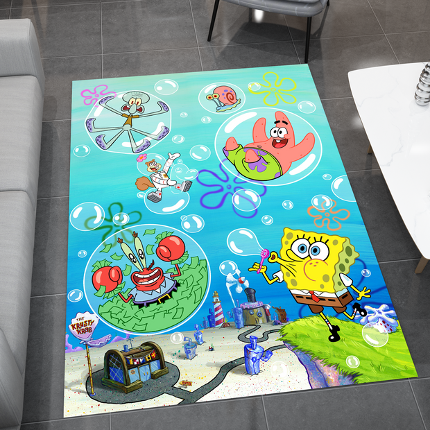 SpongeBob Rug, Cartoon-Inspired Carpet, Kids' Room Rug
