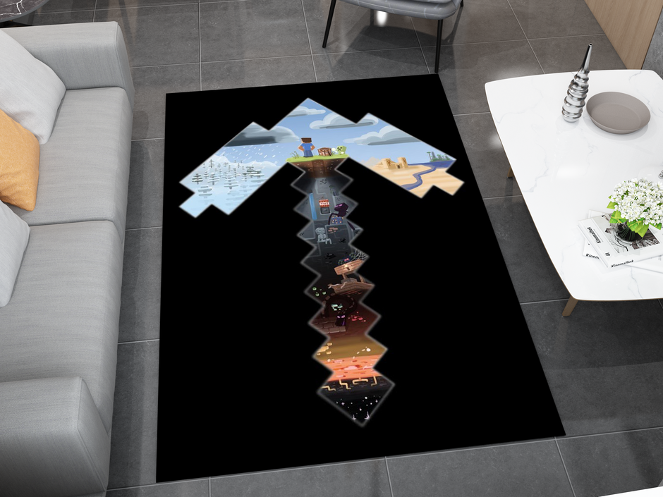 Minecraft Arrow Journey Custom Rug – Perfect for Gamers and Creators, Gamer Carpet