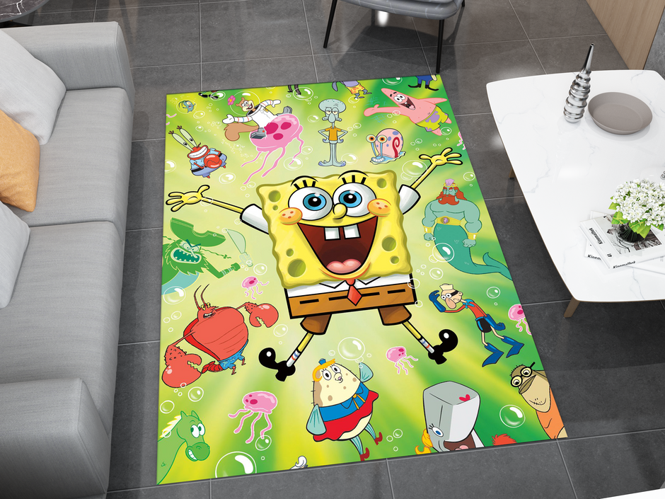 SpongeBob Rug, Cartoon-Inspired Carpet, Kids' Room Rug