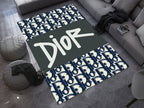 Dior-Inspired Black and White Rug – A Luxury Fashion Statement for Your Space