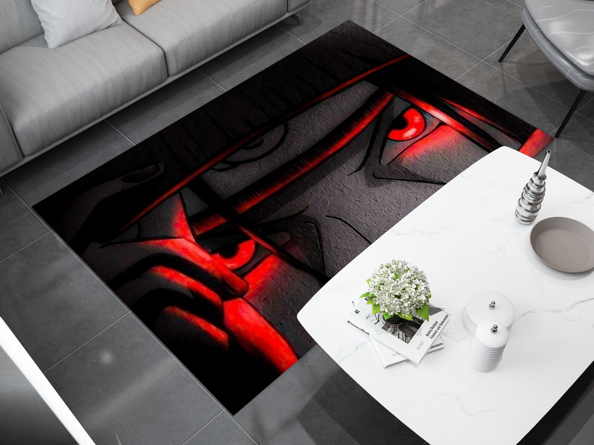 Sharringgun Rug Itachi Uchiha Rug, Naruto Sharingan Rug, Anime Fan Decor – Duct Rug Carpet