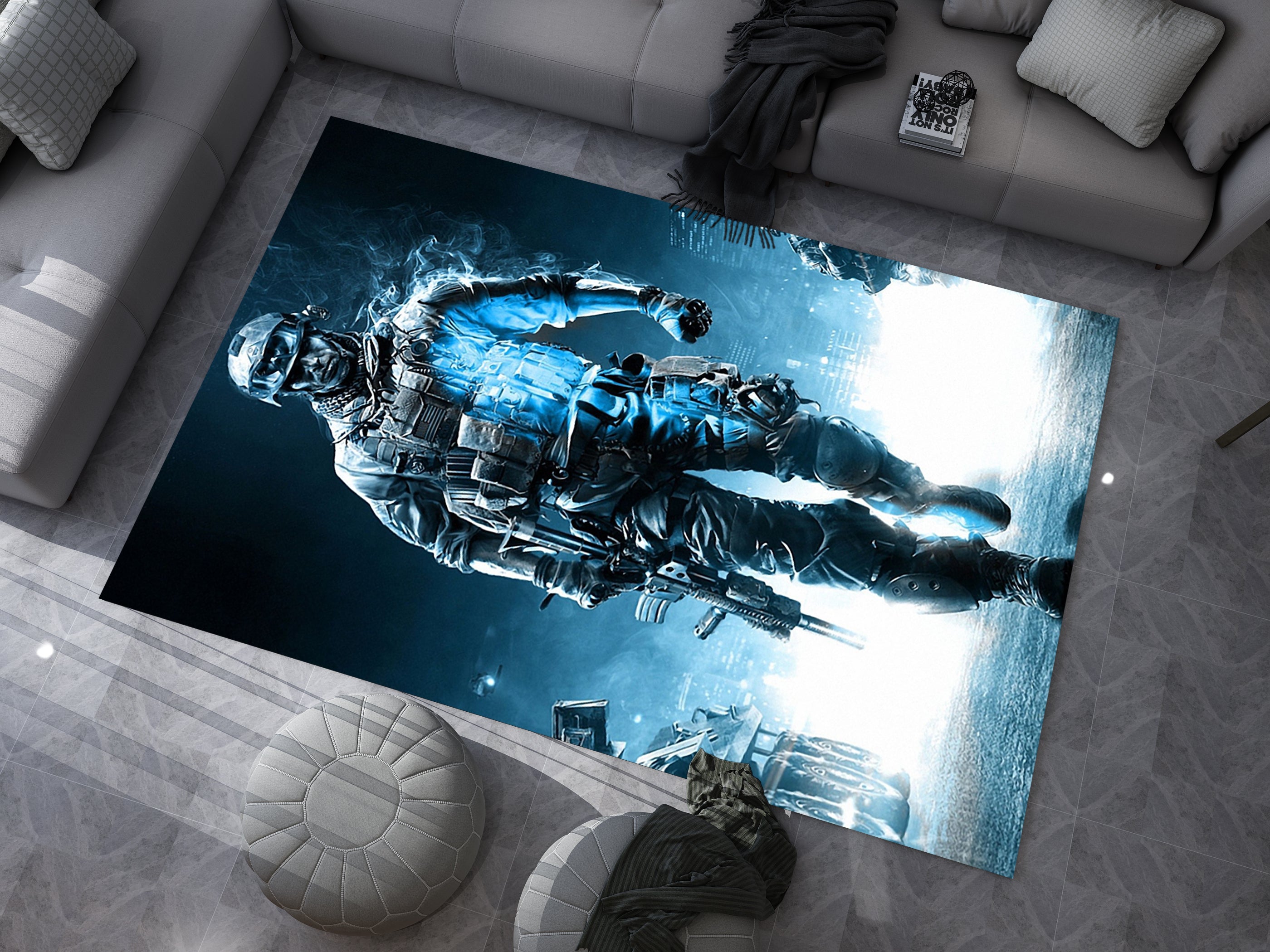 Call of Duty Soldier Rug – Epic Gaming Decor for Action Fans, Gamer Carpet
