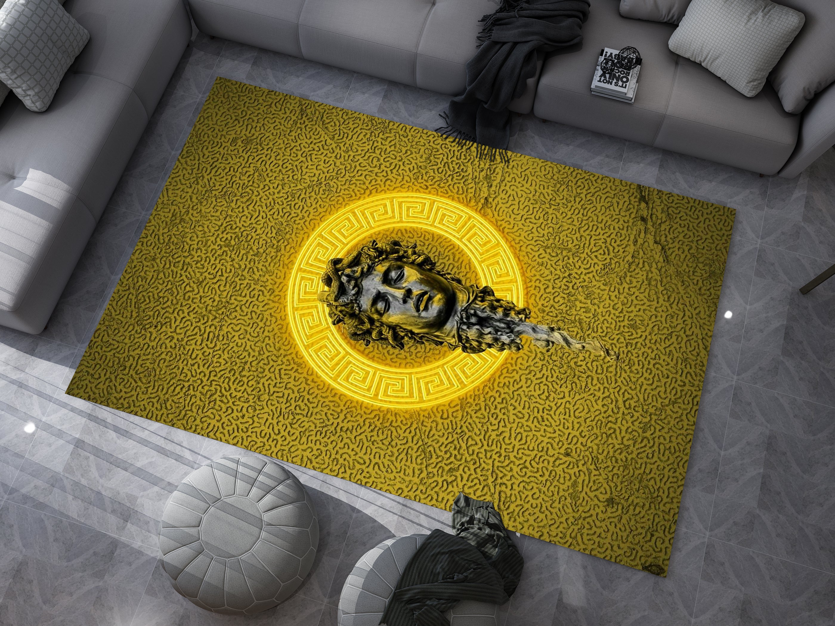 Versace-Inspired Medusa Rug – Luxury Statement for Your Space, Designer Brand Carpet