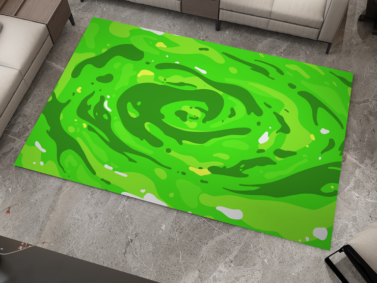 Rick and Morty Rug, Cartoon-Inspired Carpet, Portal Rick Rug, Geek Gift