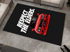 BMW E30 Car Rug, Racing Inspired Red Carpet, Garage Rug