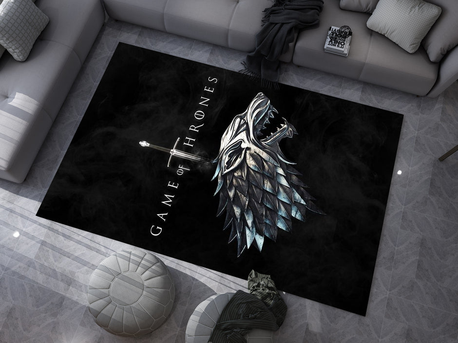 Winter is Coming Stark Sigil Custom Rug – Game of Thrones-Inspired Room Decor, GOT Carpet