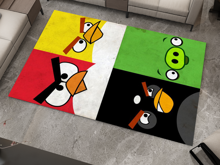 Angry Birds Rug - Bold and Fun Character Design for Any Room, Game Carpet
