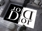 Dior-Inspired Black and White Rug – A Luxury Fashion Statement for Your Space