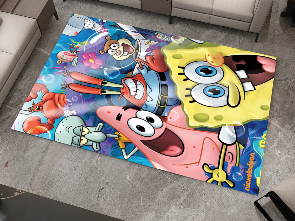 SpongeBob Rug, Cartoon-Inspired Carpet, Kids' Room Rug