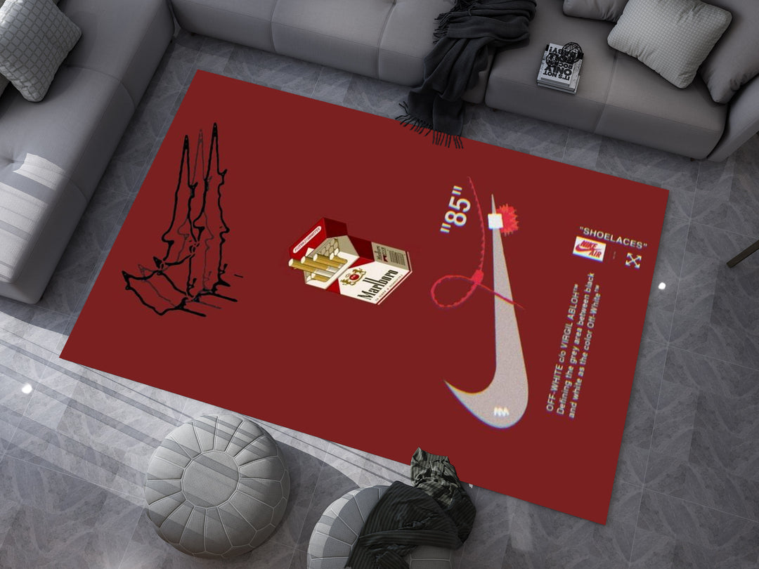 Nike Marlboro Off-White-Inspired Custom Rug – Iconic Basketball Design –  Duct Rug Carpet