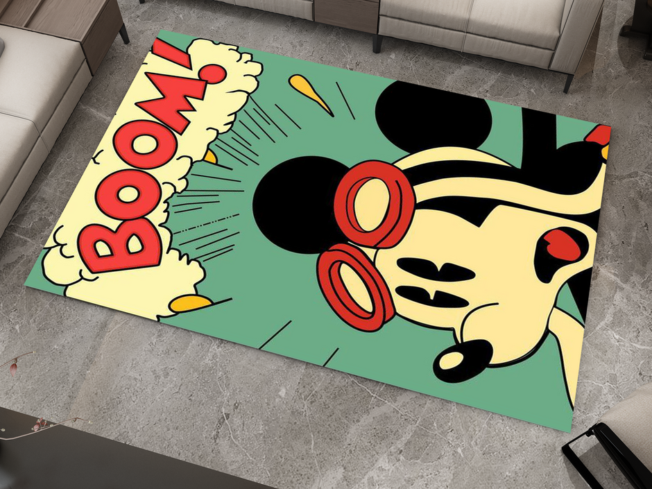 Mickey Mouse Boom! Rug - Fun and Energetic Pop Art Design Cartoon Carpet