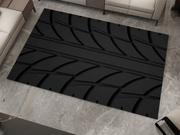 Wheel Car Rug, Racing Inspired Carpet, Garage Rug