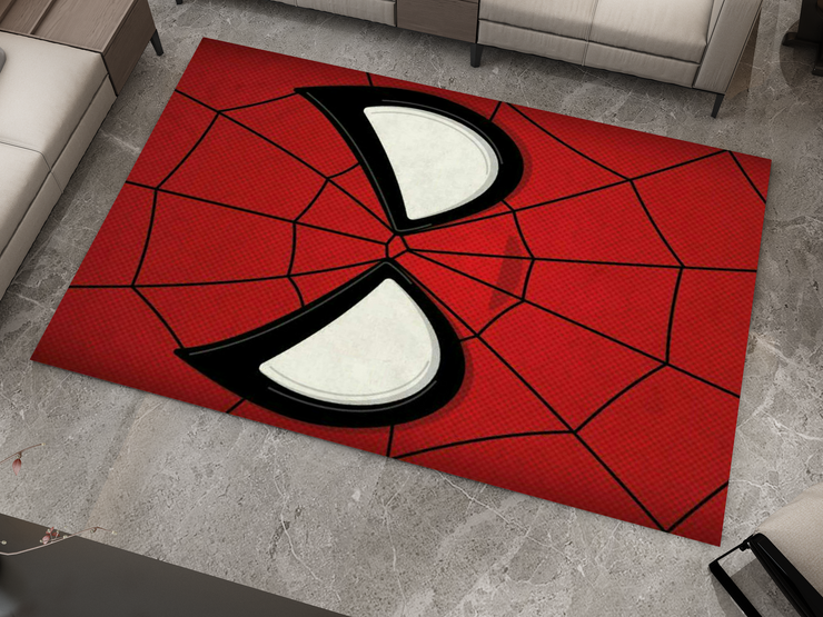 Spiderman Spidey Face Rug, Cartoon-Inspired Carpet, Marvel Spiderman Rug, Geek Gift