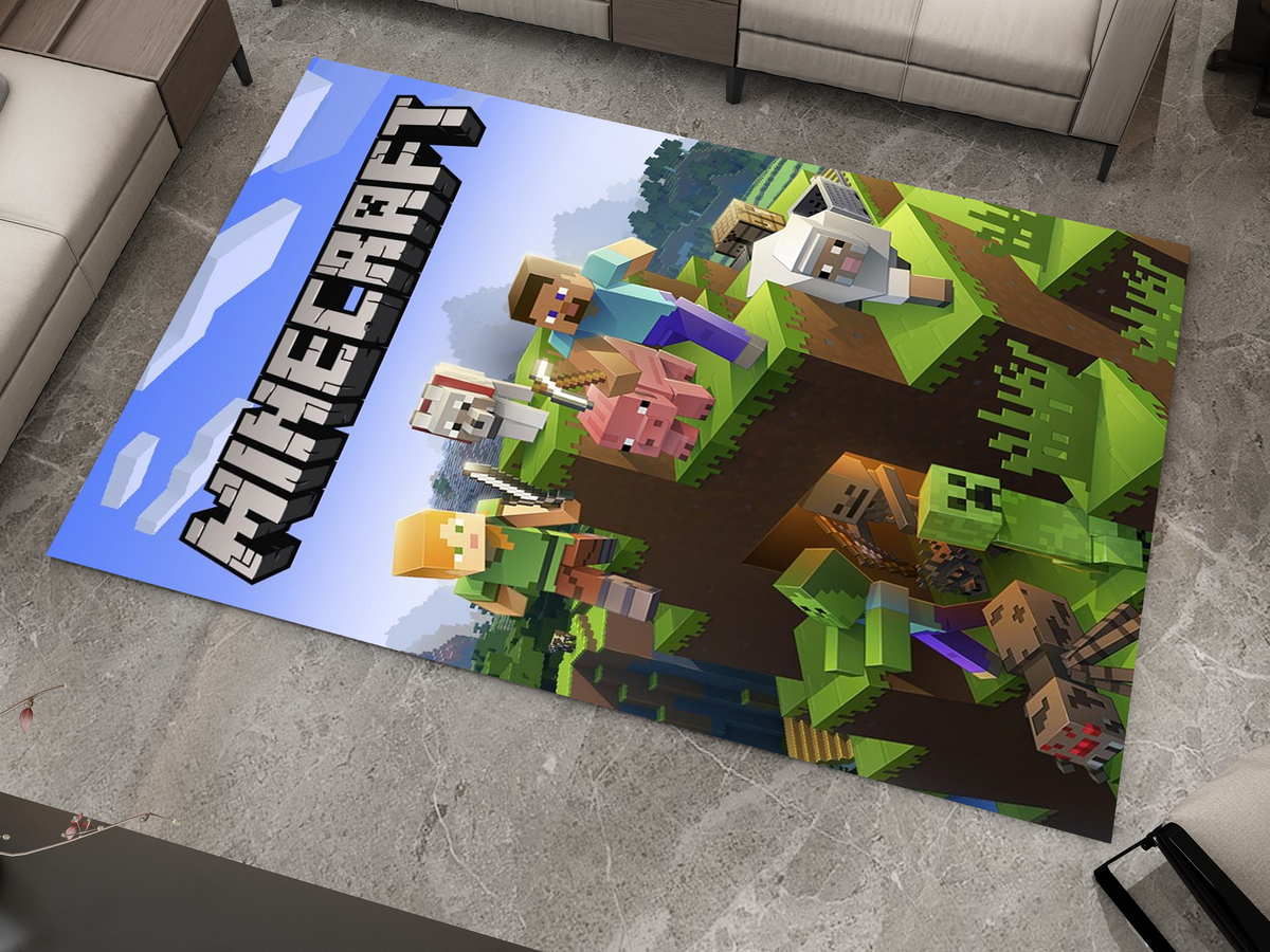 Textured Rug In Minecraft Classic Minecraft Adventure Custom Rug – Perfect for Gamers and Fans ...