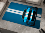 Mustang Car Rug, Ford Racing Inspired Carpet, Garage Rug, Ford Car Decoration