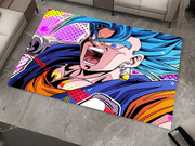 Super Saiyan Blue Goku Rug, Dragon Ball Z Rug, Anime Pop Art Carpet