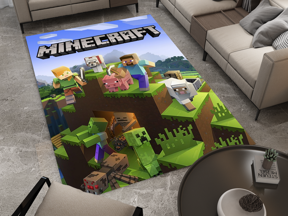 6x6 Rug Minecraft Classic Minecraft Adventure Custom Rug – Perfect for Gamers and Fans ...