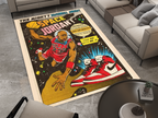 Space Jordan Comic-Style Basketball Rug - Retro Air Jordan Décor, Basketball Carpet
