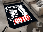 Do It! Smoking Cartoon Devil Rug - Edgy and Bold Custom Design