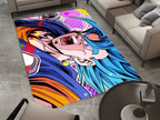 Super Saiyan Blue Goku Rug, Dragon Ball Z Rug, Anime Pop Art Carpet