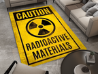 Caution Radioactive Materials Rug - Bold Industrial Warning Sign Design Carpet