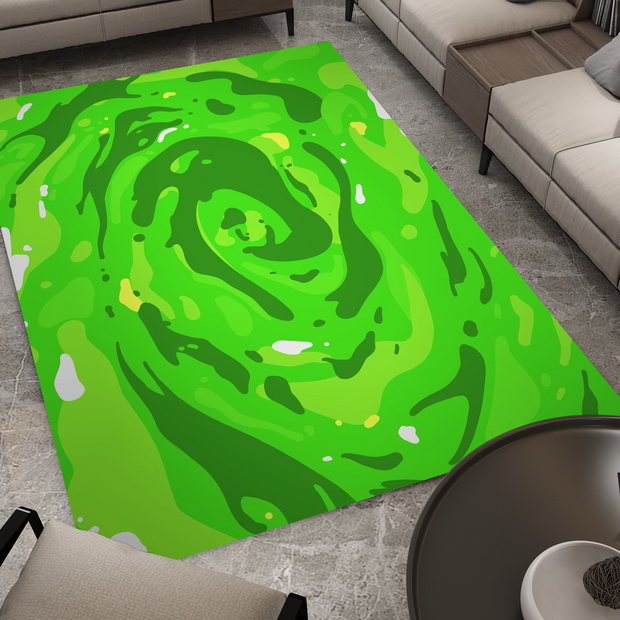 Rick and Morty Rug, Cartoon-Inspired Carpet, Portal Rick Rug, Geek Gift