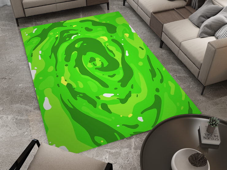 Rick and Morty Rug, Cartoon-Inspired Carpet, Portal Rick Rug, Geek Gift