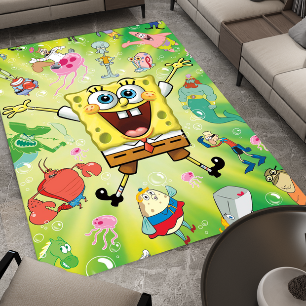 SpongeBob Rug, Cartoon-Inspired Carpet, Kids' Room Rug