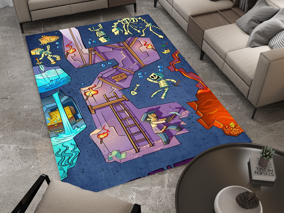 Minecraft Dungeon Adventure Custom Rug – Perfect for Gamers and Adventurers Carpet