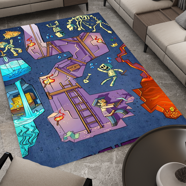 Minecraft Dungeon Adventure Custom Rug – Perfect for Gamers and Adventurers Carpet