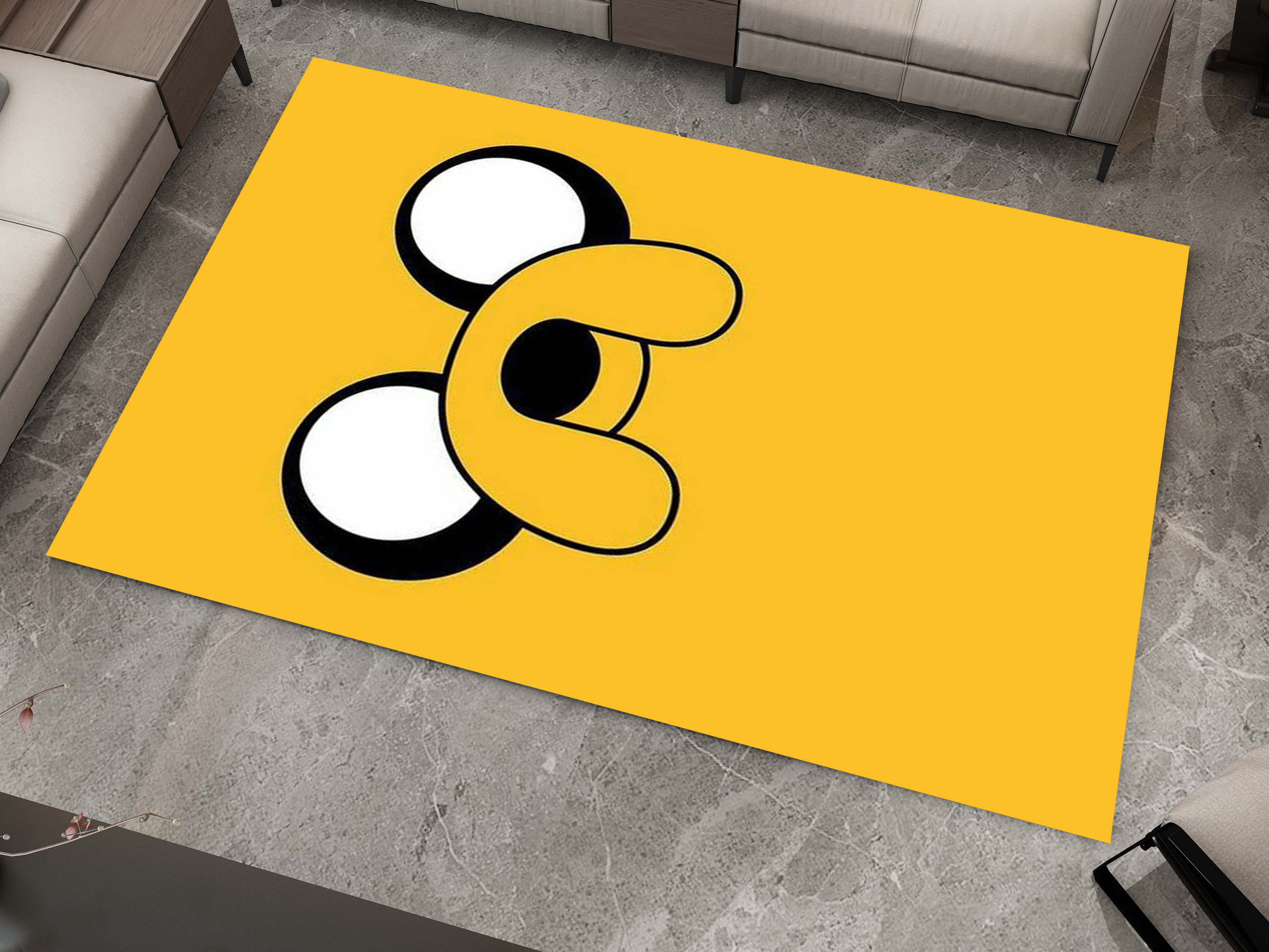 Jake the Dog Adventure Time Rug - Bright and Playful Cartoon Design, Cartoon Carpet