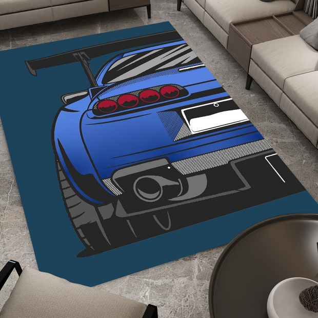 Supra Car Rug, Racing Inspired Carpet, Garage Rug, Toyota Supra Decoration
