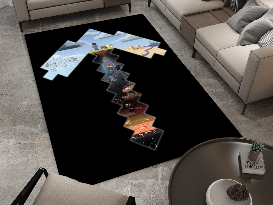 Minecraft Arrow Journey Custom Rug – Perfect for Gamers and Creators, Gamer Carpet