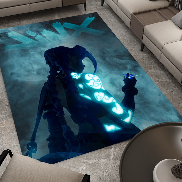 Arcane Jinx Rug, League of Legends Carpet, Gamer Rug Decoration