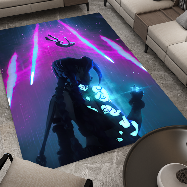 Arcane Jinx Rug, League of Legends Carpet, Gamer Rug Decoration