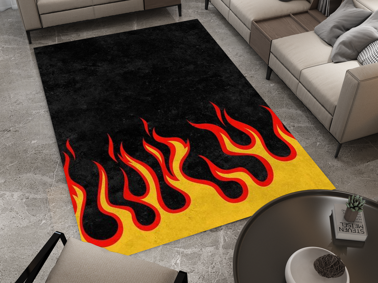 Flaming Cool Rug - Bold Fire-Inspired Design Flame Carpet