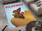 Playboy Vintage Butterfly Lips Rug - Bold and Artistic Custom Home Décor Carpet